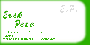 erik pete business card
